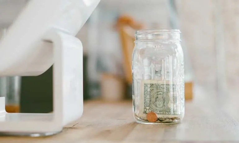 how to start saving money desk and computer money in jar