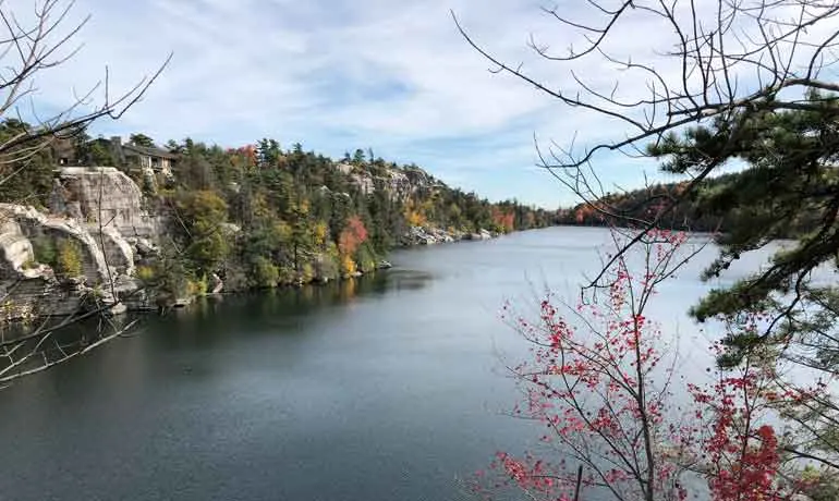 Hudson Valley New York in the fall overlooking the river