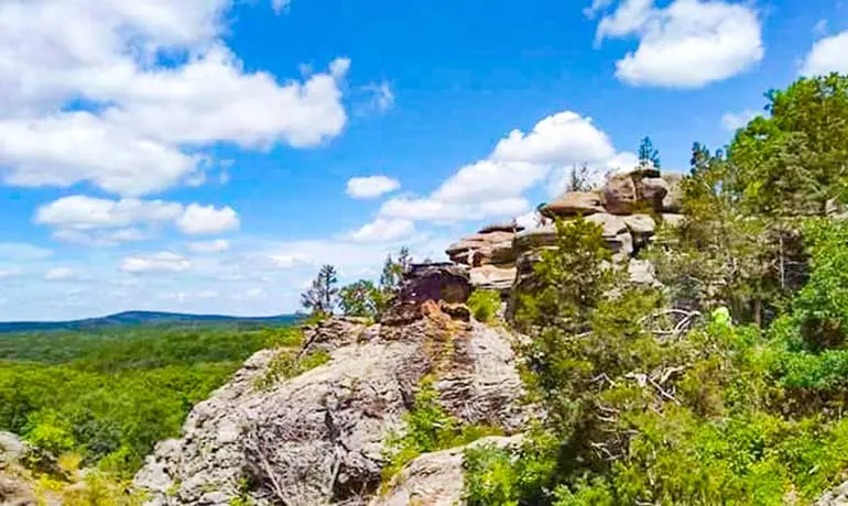 Underrated vacation spots - looking at rock formations at Shawnee National Forest