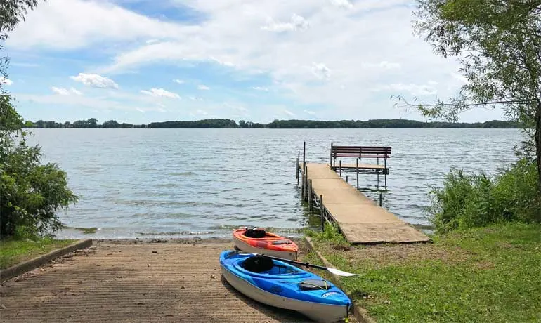 Underrated destinations - kayaks on the lake near Esterville, Iowa