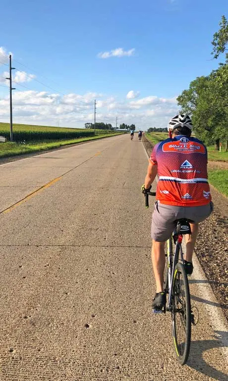 biking near estherville guy on the pavement