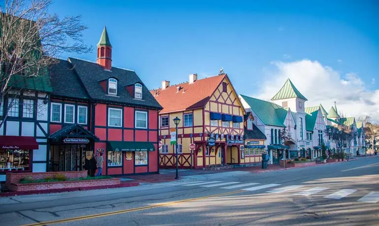 streets of Solvang colorful buildings