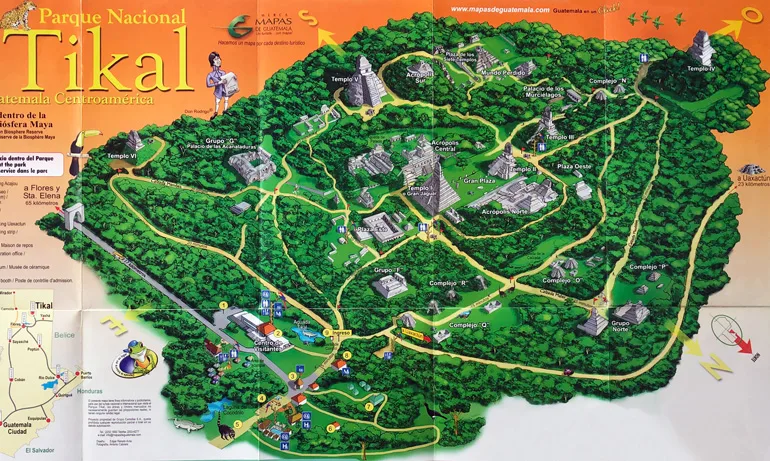 Map of Tikal National Park