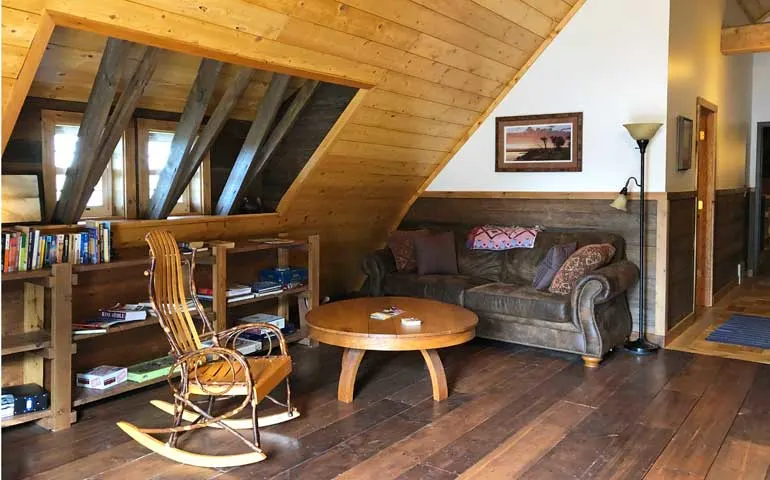 Rustic living room in this bed and breakfast