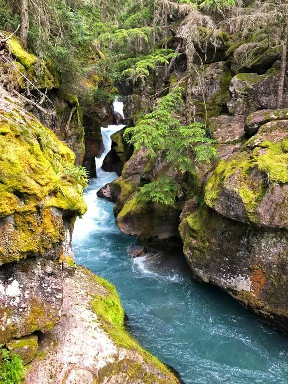 beautiful alpine waterfall in Montana