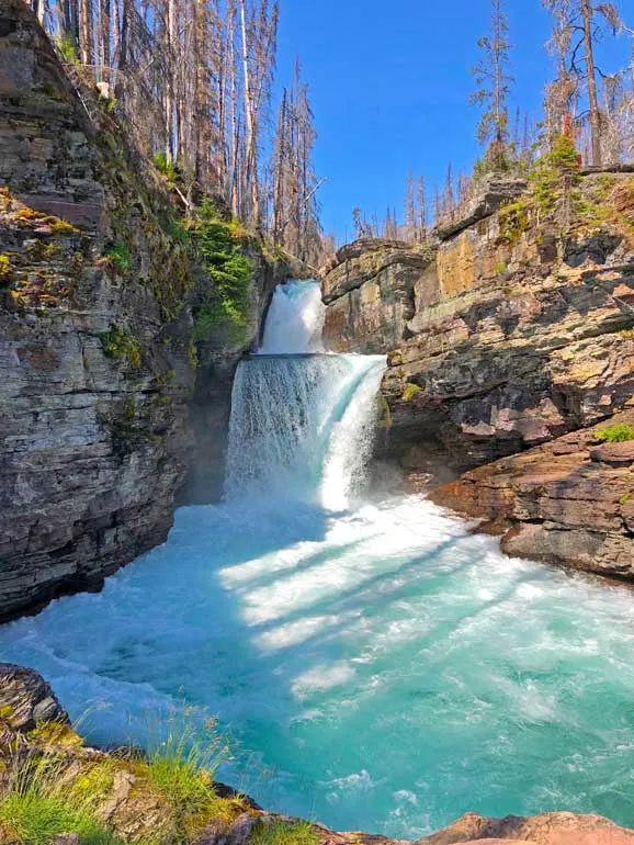 saint mary falls glacier national park teal falls
