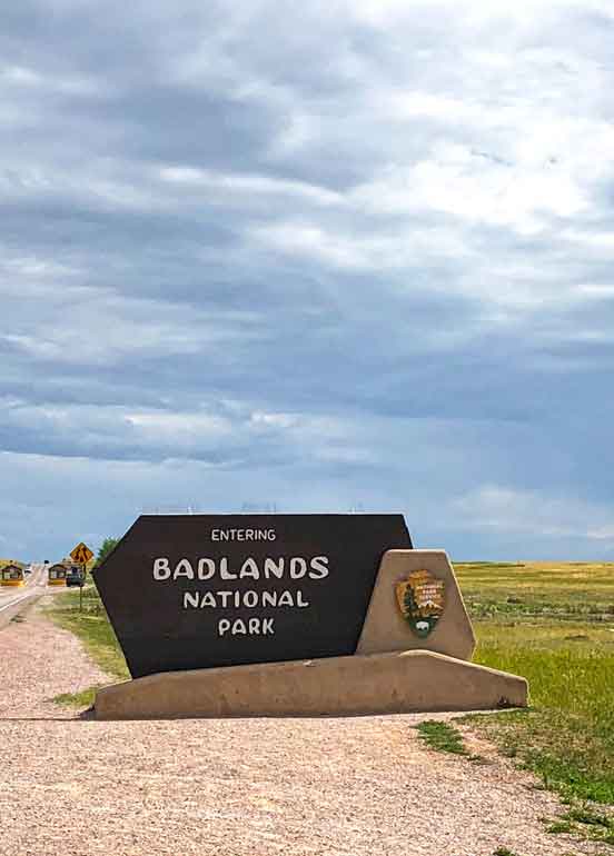 badlands national park sign