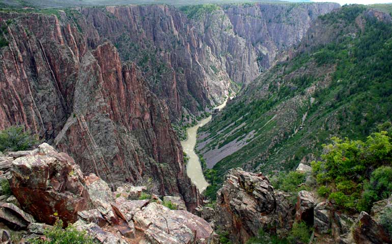 Svart kanjon i Gunnison National Park Colorado Road trip