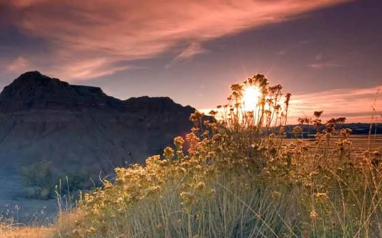 sunset badlands national park
