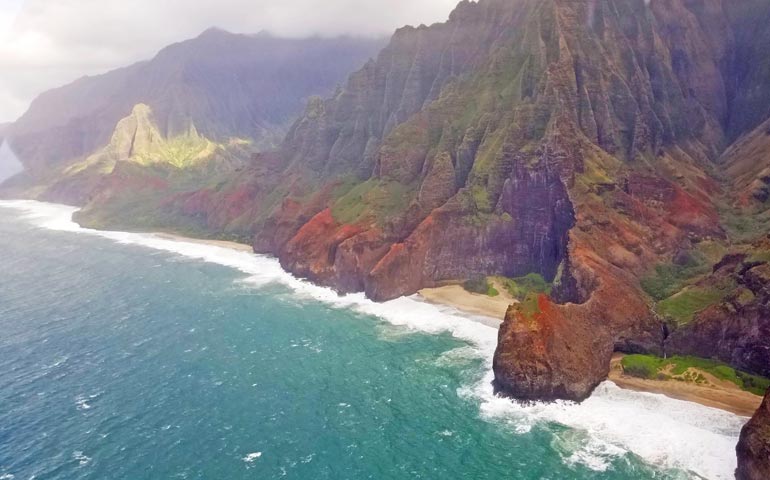 hiking kalalau trail first 2 miles stunning view from the air
