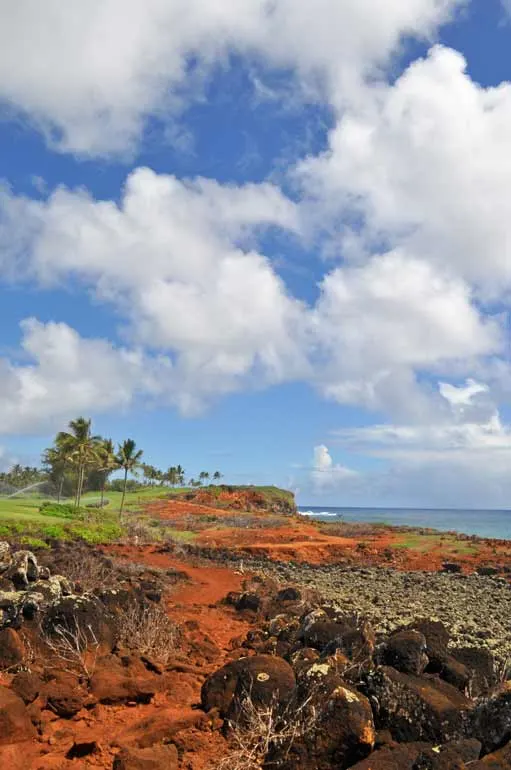 red dirt on Kauai's coastal trail