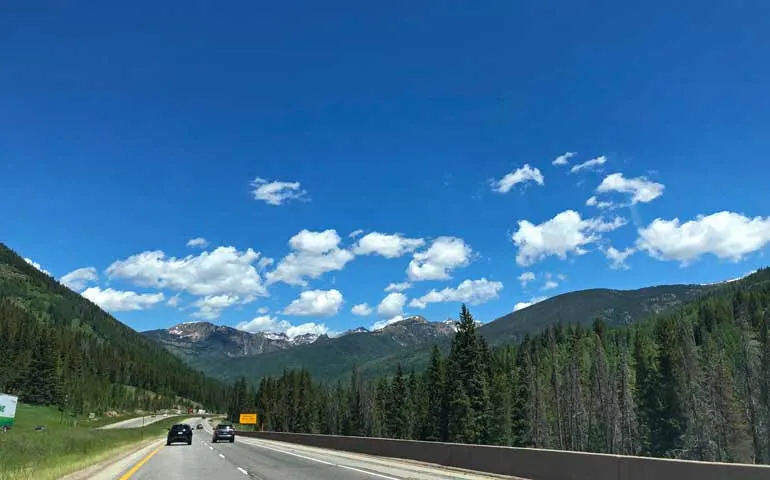 colorado mountains and interstate