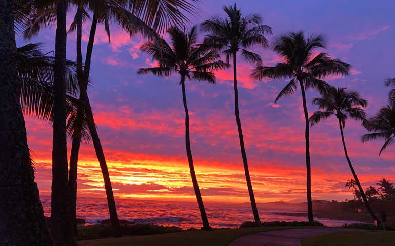 sunset in kauai poipu