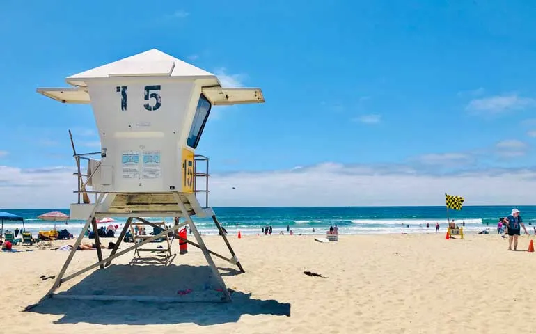 san diego california usa water and lifeguard view