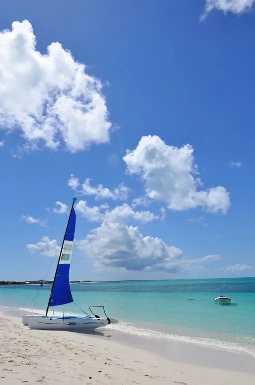 boat on the beach in providenciales