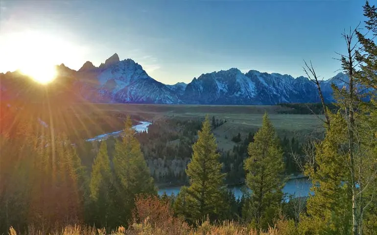 Grand Teton National Park at dusk