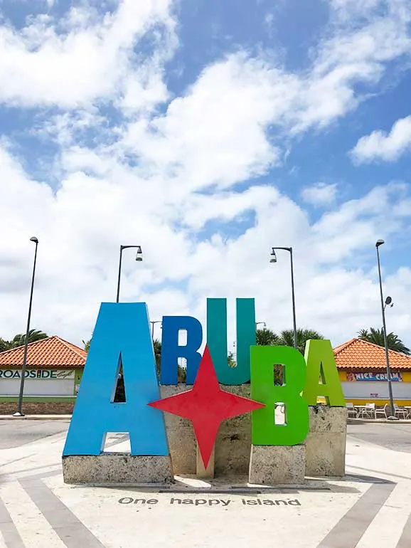 aruba one happy island sign