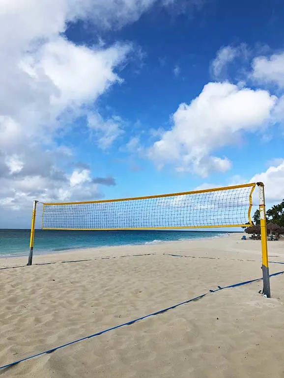 sand volleyball court aruba