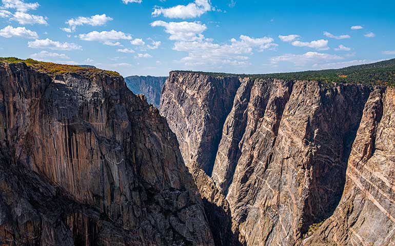 black canyon of the Gunnison large canyon on a sunny day