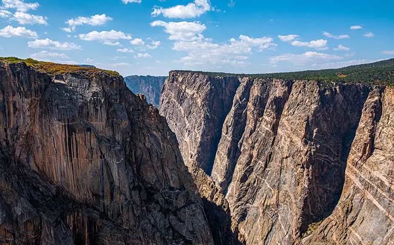 black canyon of the Gunnison large canyon on a sunny day