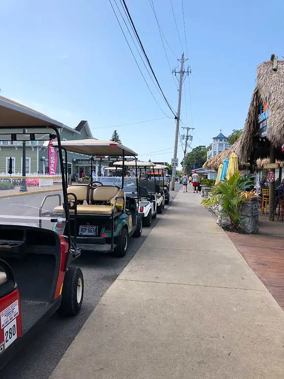 golf carts on an island in ohio