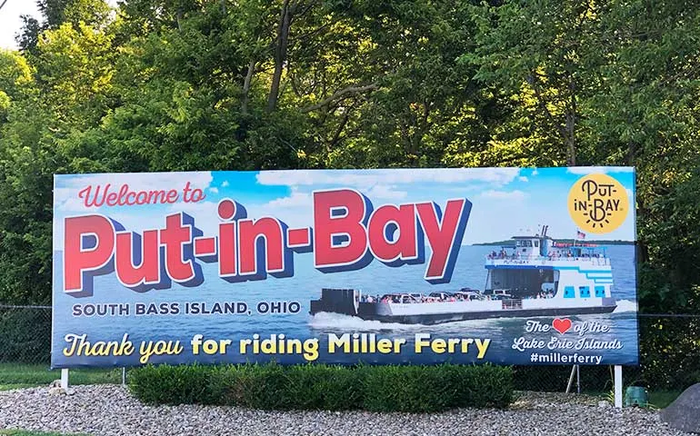 welcome to put-in-bay sign