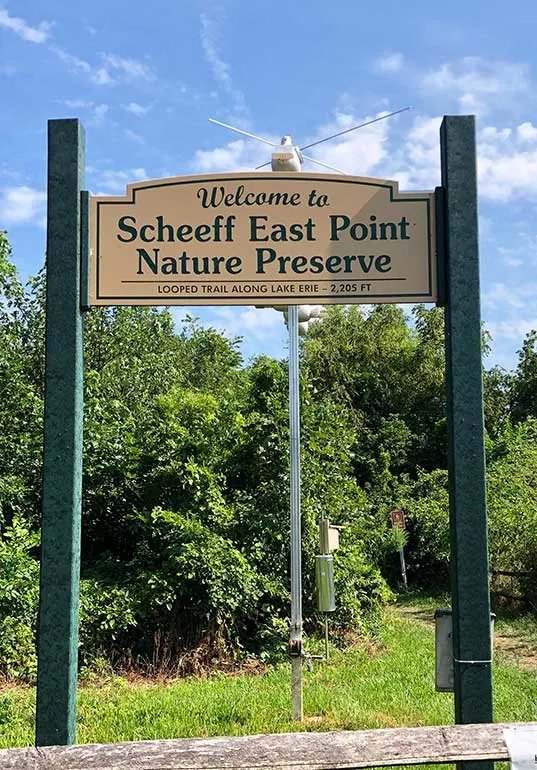 scheeff east point nature preserve sign