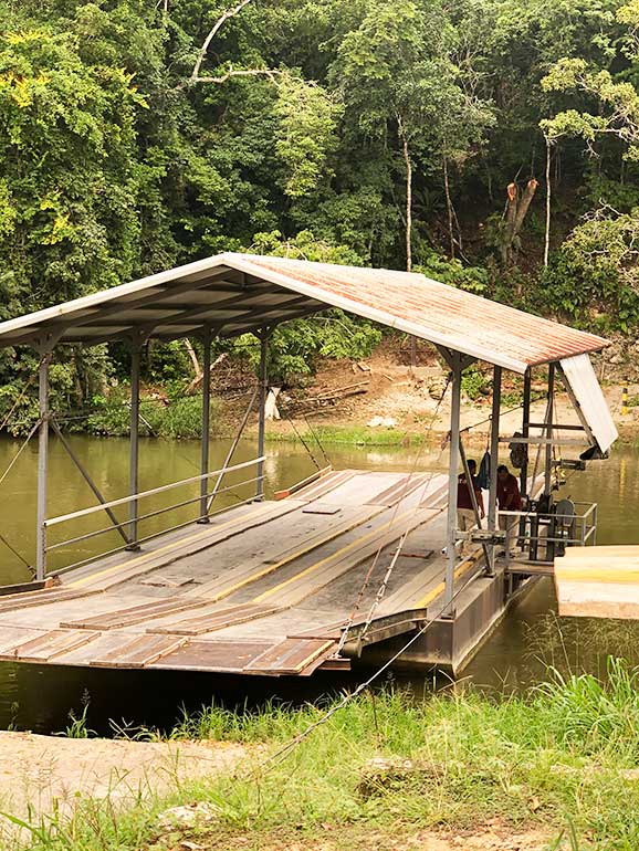 crossing the Mopan river