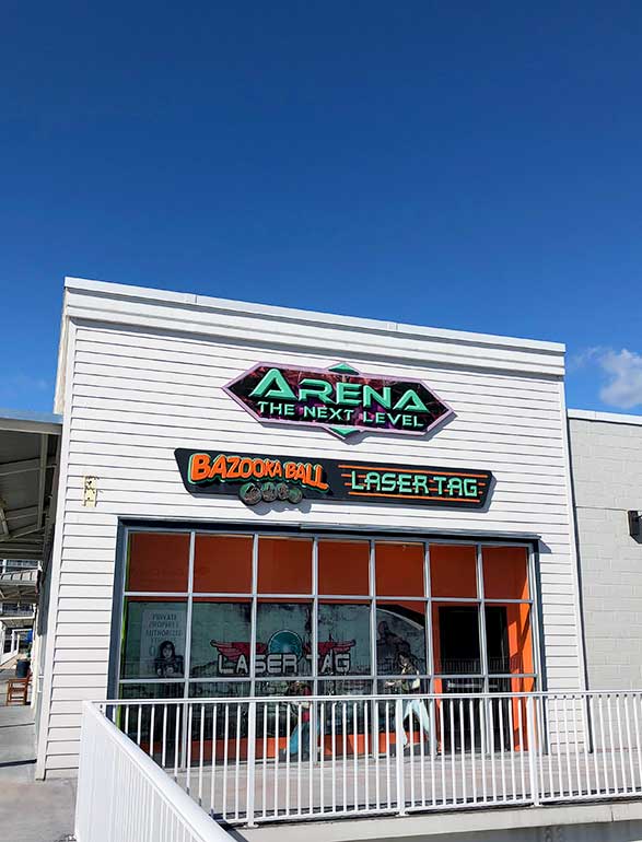 entrance to arena the next level bazooka ball and laser tag