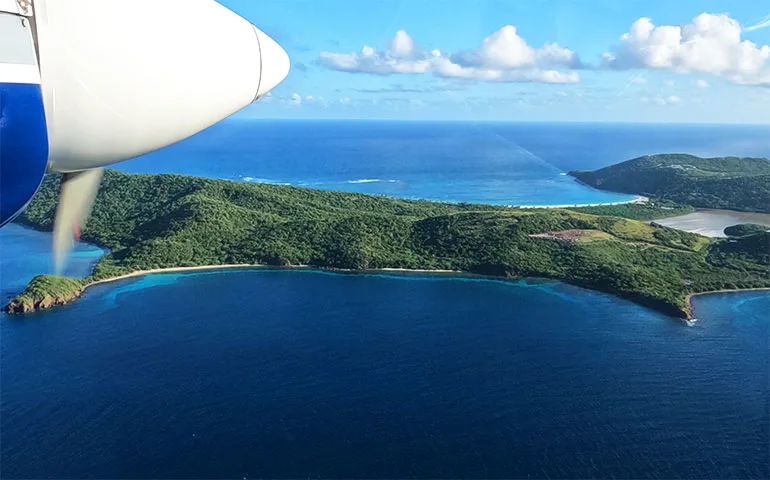 San Juan to culebra Puerto Rico aerial view of island