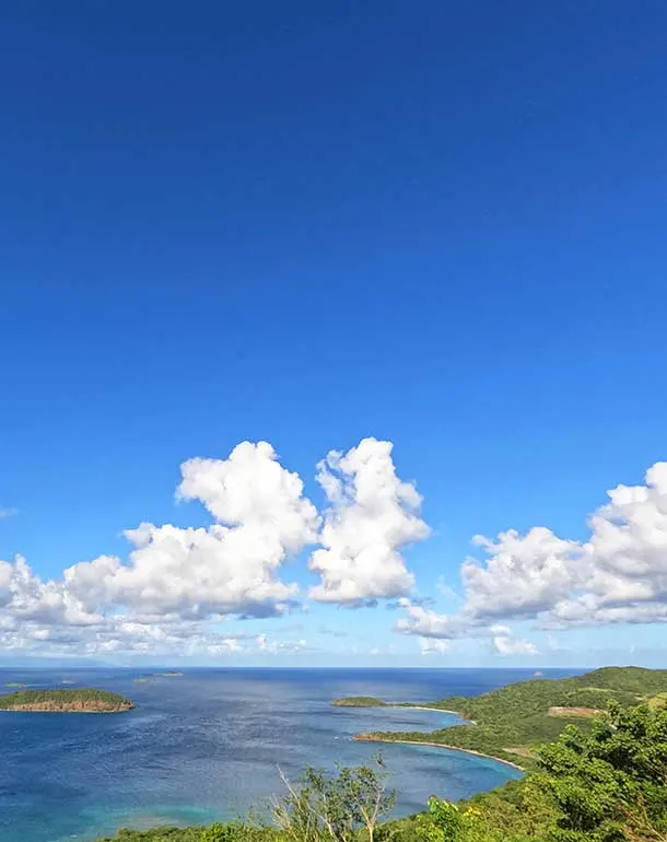 view of caribbean from hilltop