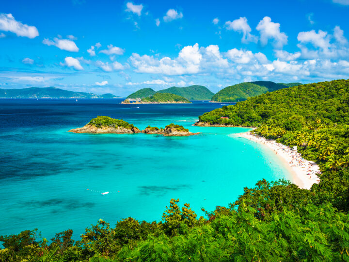 romantic waters of the caribbean st Thomas beach island hillside