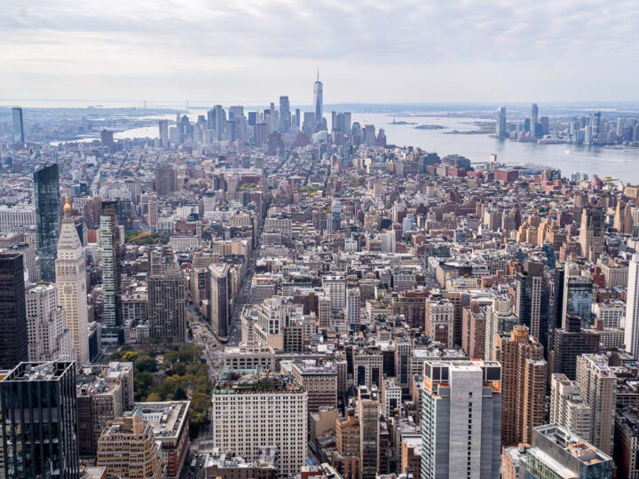 view of new york city from above