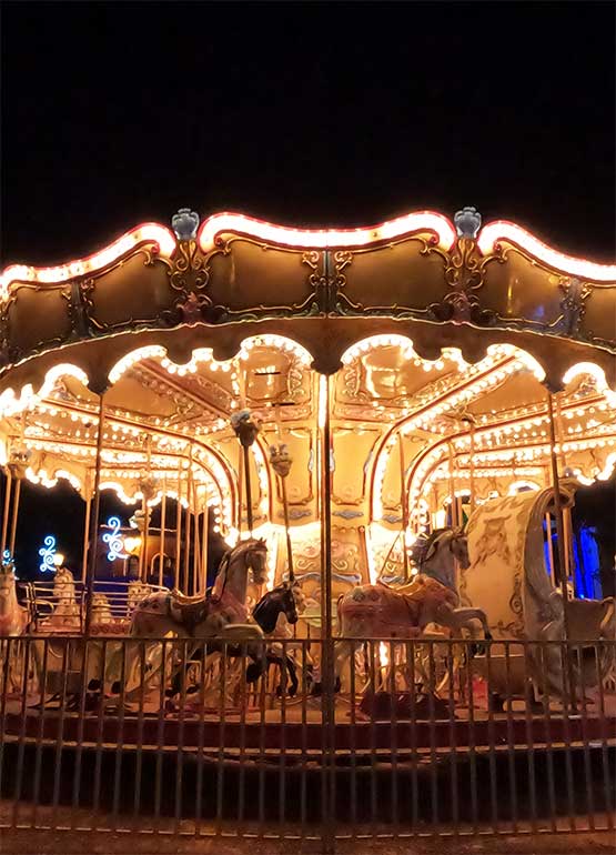 carousel at nighttime all lit up