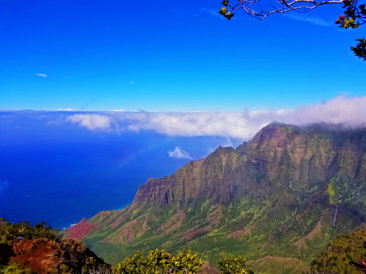 things to do in kauai see the napali coast rugged Ridgeline with colorful fauna and deep blue ocean