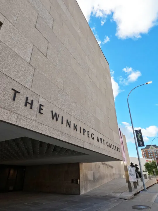 Winnipeg Art Gallery entrance sign top things to do in Winnipeg