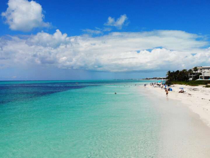 turks and caicos white sand beach teal water blue sky best countries to visit in January
