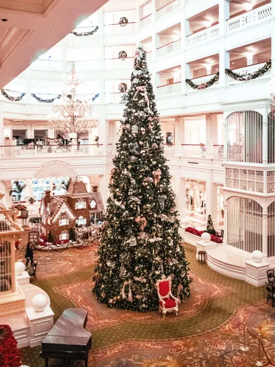 beautiful places to visit in whiner in usa Christmas tree inside building white balconies