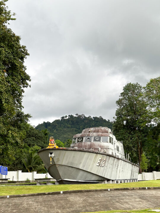 khao lak phang nga thailand view of boat at tsunami memorial museum