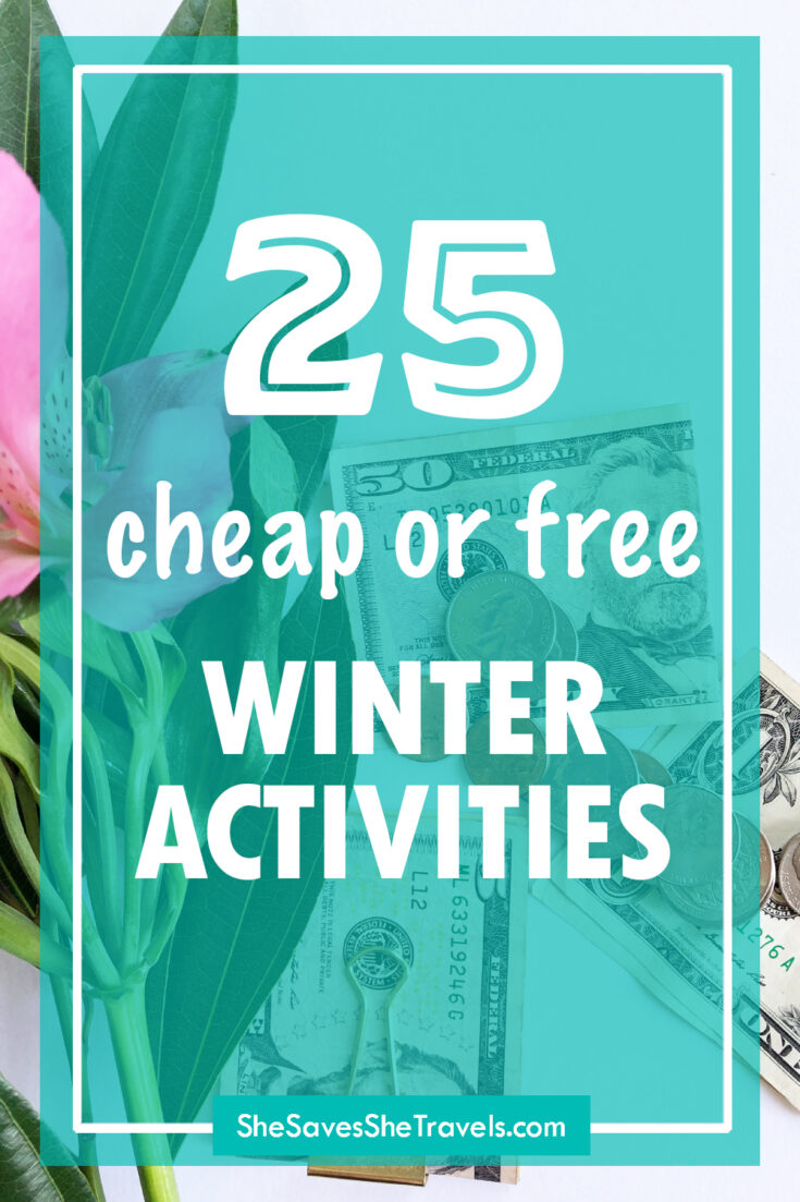 25 cheap or free winter activities teal box with money and flowers