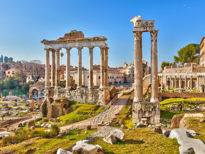 ancient ruins in Rome Italy with city in distance best family destinations for spring break