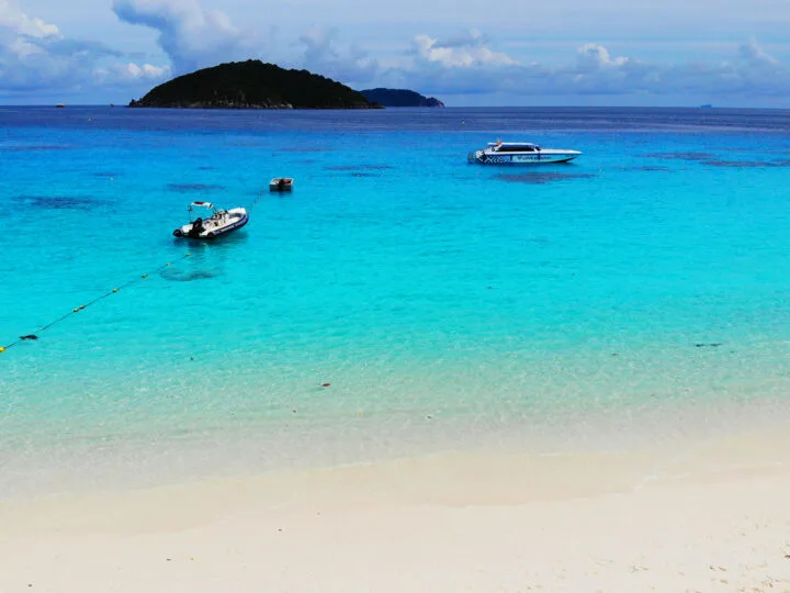 similan islands thailand view of deep blue ocean and boats on water