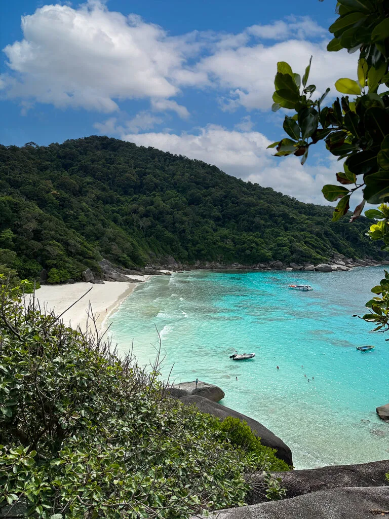 similan island tour view of beach from rocky point and island hills