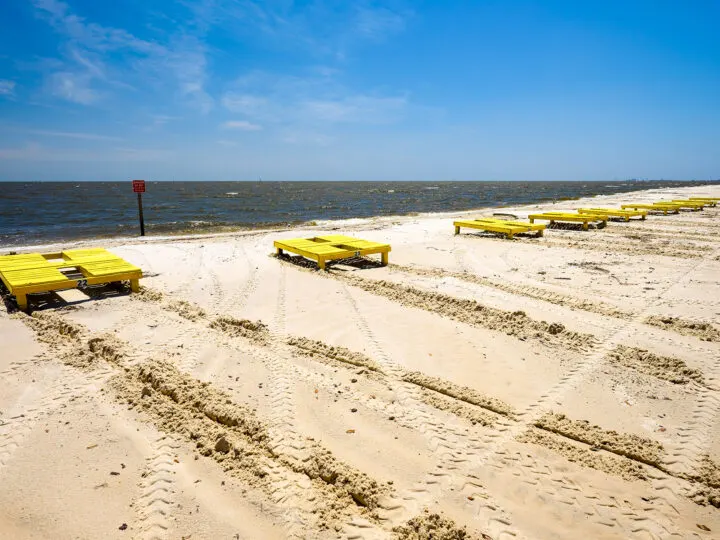 gulfport mississippi yellow sand boxes on beach