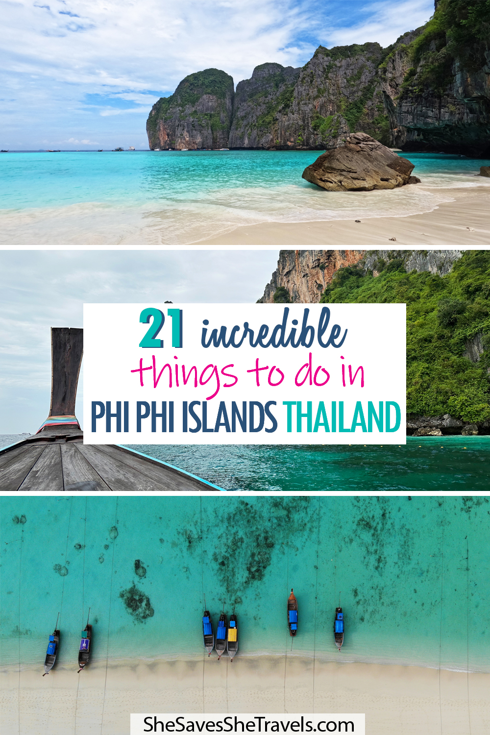 beach images with text 21 incredible things to do in phi phi islands, thailand