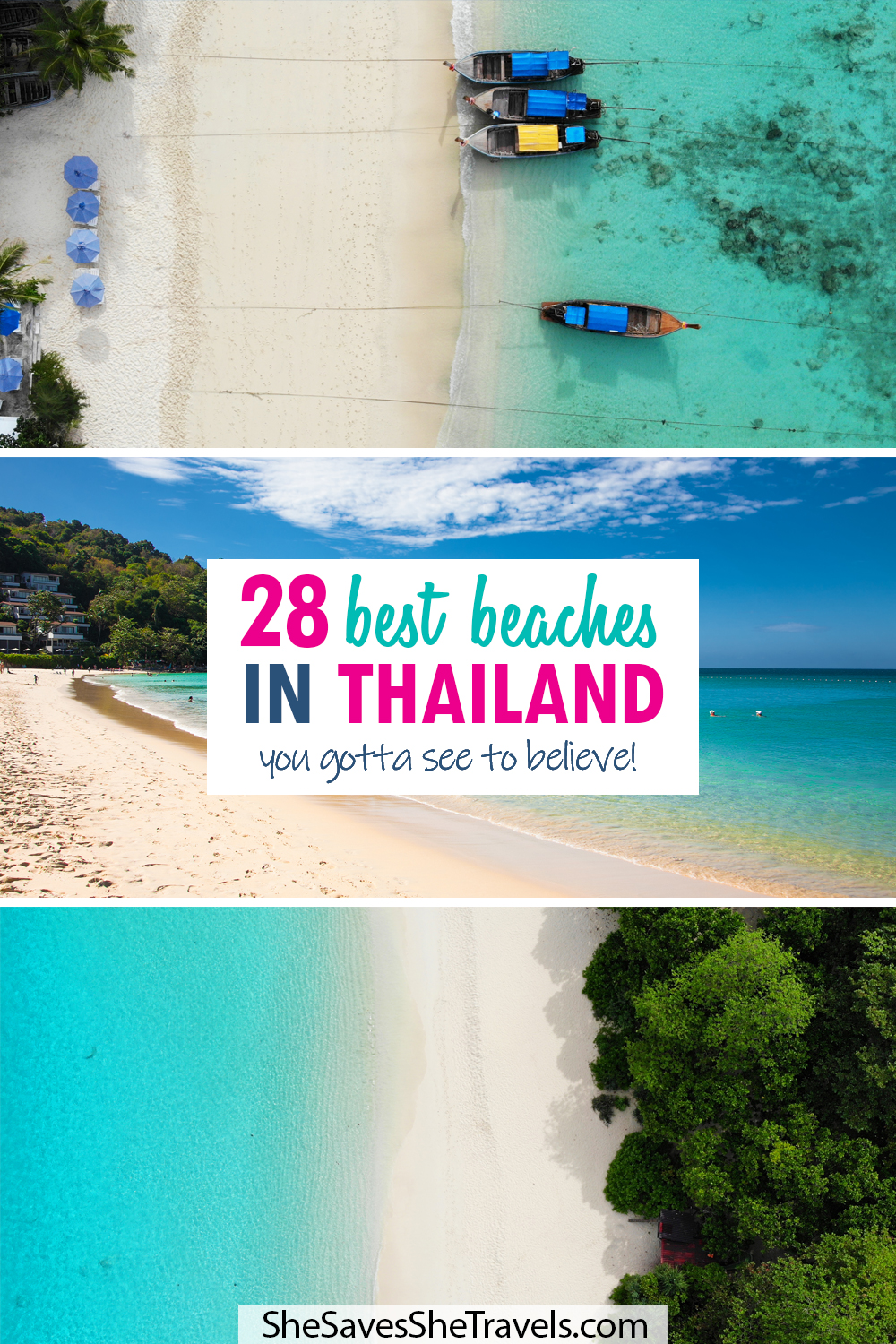 28 best beaches in thailand you gotta see to believe with 3 photos of beaches with boats and sand and teal water