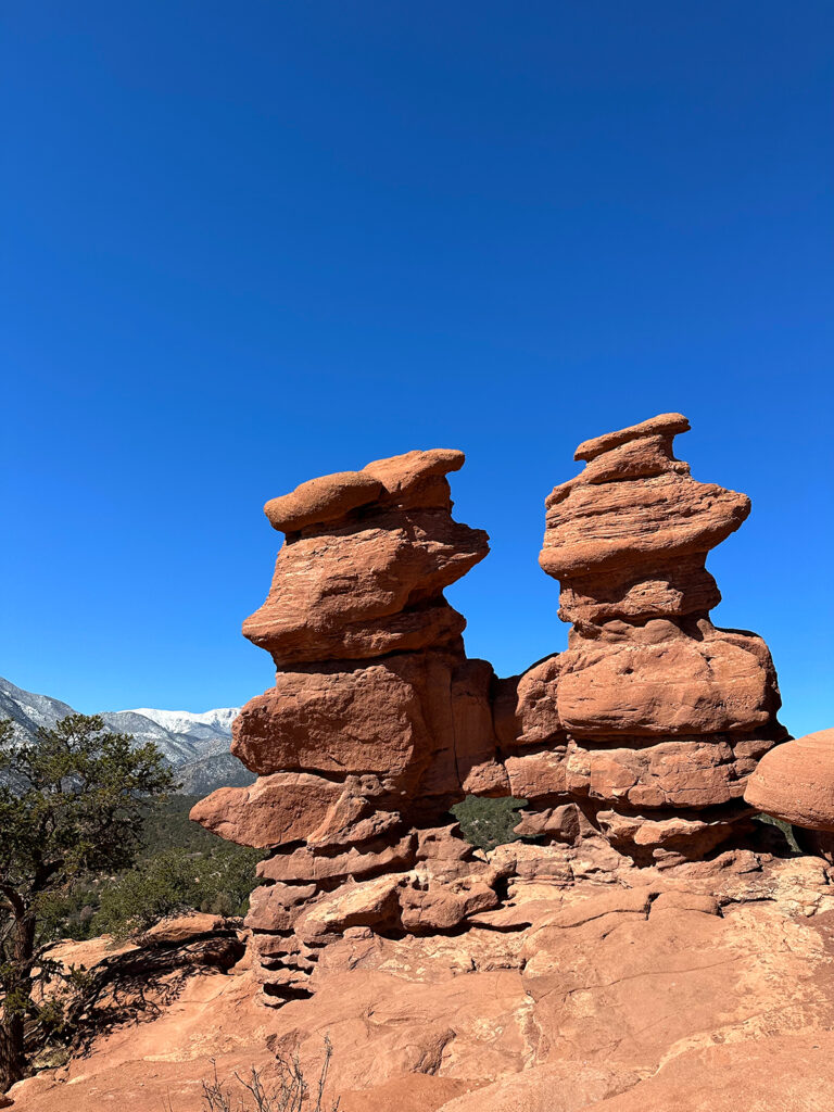 stacked red rocks at Garden of the Gods CO Springs