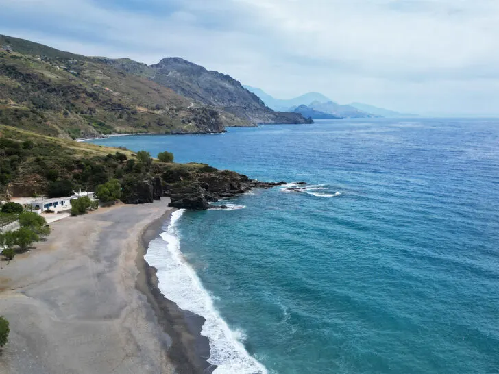 celestyal cruises review of Crete greece black sand teal water and scenic coastline