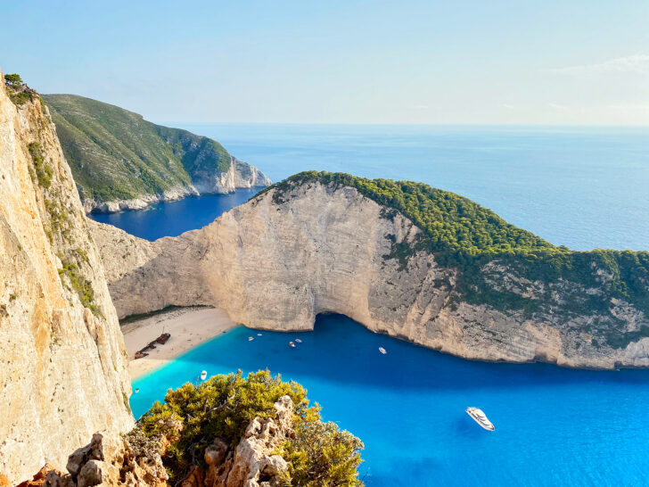 beautiful rugged coastline of sea near Greece with bright blue water and white sand beach perfect Greek island for honeymoon