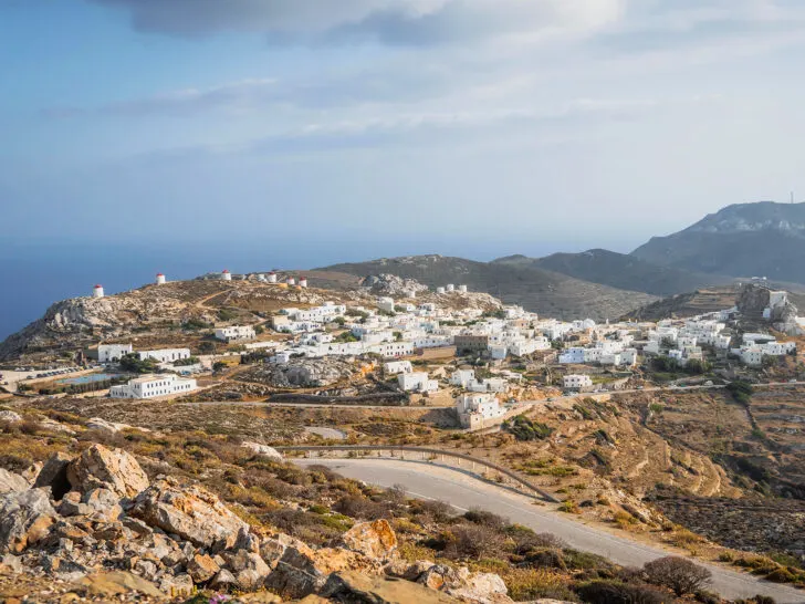 charming city white buildings along cliffside island in the Mediterranean Sea